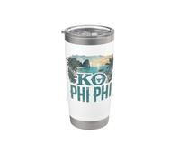 Retro Ko Phi Phi Paisaje Vintage Recuerdo Vaso térmico de acero inoxidable de doble pared