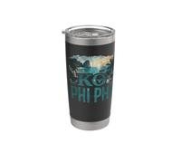 Retro Ko Phi Phi Paisaje Vintage Recuerdo Vaso térmico de acero inoxidable de doble pared