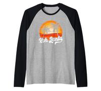 Retro KOH Lanta Atardecer Palmeras Vintage Viaje Diseño Camiseta Manga Raglan