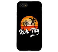 Retro KOH Tao Atardecer Palmeras Vintage Viaje Diseño Carcasa para iPhone SE (2020) / 7/8