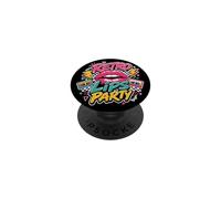 Retro Labios Fiesta Música Tema Gráfico Rosa Ilustración Cintas PopSockets PopGrip Adhesivo