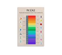 Retro Laboratory Chart, Vintage pH Scale & Common Substances, Science Classroom Wall Art for Teachers, Students(Framed,12x18inch(30x45cm))