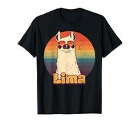 Retro Lama Travel to Lima Peru Camiseta
