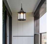 Retro Lámpara colgante E27 jardín,cuadrado para exterior Farol colgante, impermeables farol de patio,Farolillos Exterior Lámpara,para Lawn Terraza Paisaje Patios (Estilo-03)