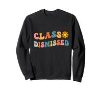 Retro Last Day of School Graduación Groovy Class descartada Sudadera