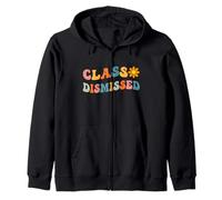 Retro Last Day of School Graduación Groovy Class descartada Sudadera con Capucha