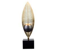 Retro Leaf Iron Candle Holder, Metal Leaves Candlestick for Party Birthday Wedding Table Decoration(L)