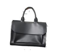 Retro Leather Briefcase Business Handbag Men's Commuting Large Capacity Computer Bag Single Shoulder Crossbody(Black)