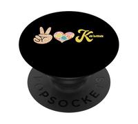 Retro Leopardo Paz Corazón Karma Boho Espiritual PopSockets PopGrip Adhesivo