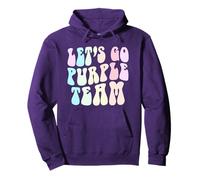 Retro Let's GO Purple Team Summer Camp War Game Color Ondulado Sudadera con Capucha