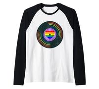 Retro LGBT Orgullo Bandera Vintage Gay Lesbianas 80's 90's Camiseta Manga Raglan
