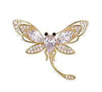 Retro Libélula Animal Broche Cristal Joyería de Mujer Multi Ocasión Regalo Navideño Decoración Mochila Acceso a la Ropa