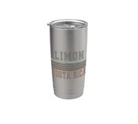 Retro Limón Costa Rica Vaso térmico de acero inoxidable de doble pared