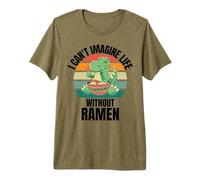 Retro Lindo Dinosaurio I Can't Imagine Life Without Ramen Camiseta Premium