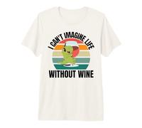 Retro Lindo Dinosaurio I Can't Imagine Life Without Wine Camiseta Premium
