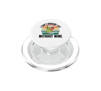 Retro Lindo Dinosaurio I Can't Imagine Life Without Wine PopSockets PopGrip para MagSafe