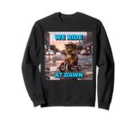 Retro Lindo Hámster Divertido Juventud Vida Papá Mamá Montamos Al Amanecer Sudadera