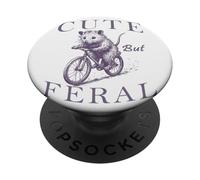 Retro Lindo Pero Salvaje Zarigüeya Divertido Animal Amantes Salvajes Humor PopSockets PopGrip Adhesivo