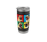 Retro lindo Pug Funny Youth Life de Dad Mom Meme Coffee Vaso térmico de acero inoxidable de doble pared