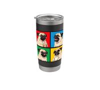 Retro lindo Pug Funny Youth Life de Dad Mom Meme Coffee Vaso térmico de acero inoxidable de doble pared