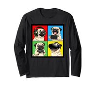 Retro Lindo Pug Funny Youth Life from Dad Mom Meme Gamer Manga Larga