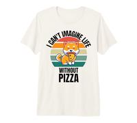 Retro Lindo Shiba Inu I Can't Imagine Life Without Pizza Camiseta Premium