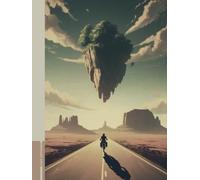 Retro Lined Notebook - The Floating Island | Vintage Sci-Fi Bike Journal | 6x8, 120 Pages, Matte Cover