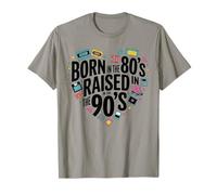 Retro Lovers Nostalgia Nacido en los 80 Criado en los 90 Camiseta