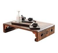 Retro Low Table Living Room Zen Tea Table Hollow Carved Tatami Table Bay Window Coffee Table Can Be Used As A Stool (Size : 50x35x11cm)