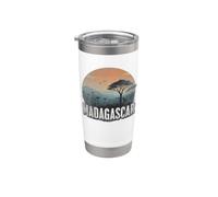Retro Madagascar Paisaje Vintage Souvenir Vaso térmico de acero inoxidable de doble pared