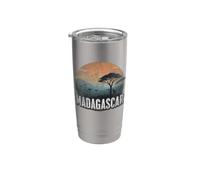 Retro Madagascar Paisaje Vintage Souvenir Vaso térmico de acero inoxidable de doble pared