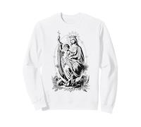 Retro Madre María y Bebé Jesús Arte Católico Vintage Sudadera