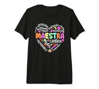 Retro Maestra Palabra Maestra Vida Enseñar Amor Inspirar Español Camiseta Premium