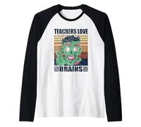 Retro Maestros Amor Cerebros Zombi Camiseta Manga Raglan