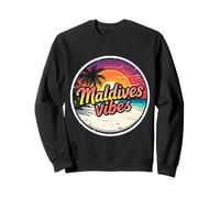 Retro Maldivas Vibes Beach Vintage Sunset Holiday Souvenir Sudadera