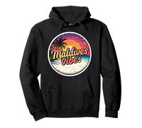 Retro Maldivas Vibes Beach Vintage Sunset Holiday Souvenir Sudadera con Capucha