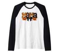 Retro Mama Calabaza Halloween Coqueta Spooky Mama Halloween Camiseta Manga Raglan