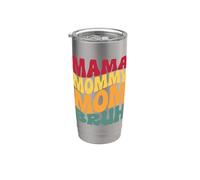 Retro Mamá Mamá Mamá Bruh Divertido Vaso térmico de acero inoxidable de doble pared