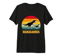 Retro Mamasaurus Divertido Dinosaurio T-Rex Día de la Madre Mamá Mamá Camiseta Premium