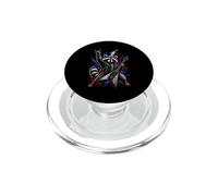 Retro Mapache Rocker Rock Música 80 90 Travieso Mapache PopSockets PopGrip para MagSafe