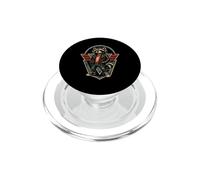 Retro Mapache Rocker Rock Música 80 90 Travieso Mapache PopSockets PopGrip para MagSafe