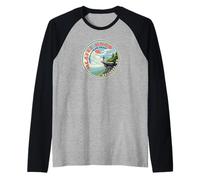 Retro McAfee Knob Appalachian Trail Roanoke Hiking Camiseta Manga Raglan