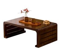 Retro Meditation Low Table Bay Window Kung Fu Coffee Table Living Room Zen Tea Table Hollow Design Japanese Tatami Table (Size : 70x45x30cm)