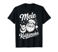 Retro Mele Kalikimaka Vintage Hawaii Navidad Shaka Santa Camiseta