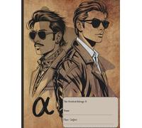 Retro Men Notebook - Alpha Edition | Matte Brown Cover | 8.5” x 11” College Ruled: A vintage notebook featuring bold black sketch art of stylish 90s ... for journaling, note-taking, or gifting.