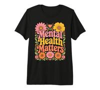 Retro Mental Health Matters Inspirational Awareness Graphic Camiseta Premium