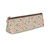 Retro Mermaid Plaid Scales Estuche para lápices Bolsa de cosméticos Estuche para bolígrafos Triángulo de cuero Bolsa de almacenamiento con cremallera Organizador de papelería para adultos Oficina