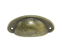 Retro Metal Cocina Gabinete Puerta Manija Muebles Perillas Hardware Armario Antiguo Shell Tiradores Gabinete Tiradores, Bronce Verde, Federación Rusa
