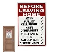 Retro Metal Sign, Before Leaving Home, 12.2x8.27 Inches Checklist Decor with Funny Design, Wall Sign, Metal Plaques with Sturdy Build, Living Room Bedroom for Door Coffee Bar