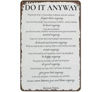 Retro Metal Sign Do It Anyway Mother Teresa Office Decor 8 X 12 in